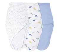 aden + anais essentials - Maxi Lange Bébé en Coton - Couverture Bébé pour Émmaillotage - Sac de Couchage pour Nourrisson - Langes Coton Bébé Garçon - Gigoteuse Naissance - 4-6 Mois - Bleu, Lot de 3