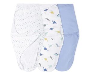 aden + anais essentials - Maxi Lange Bébé en Coton - Couverture Bébé pour Émmaillotage - Sac de Couchage pour Nourrisson - Langes Coton Bébé Garçon - Gigoteuse Naissance - 0-3 Mois - Bleu, Lot de 3