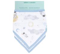 aden + anais™ essentials Pack de 2 bavoirs bandanas en mousseline 100% coton, Design contemporain, Absorbant, Pour bébés qui font leurs dents, Garçon & Fille, 21,5cm x 41cm, Imprimé space explorers