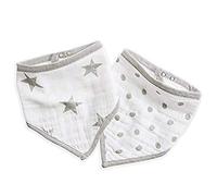 aden + anais™ essentials - Pack de 2 bavoirs bandanas en mousseline 100% coton- Design contemporain - Absorbant - Pour bébés qui font leurs dents - Garçon - Fille - Imprimé Dusty - 21,5 cm x 41 cm