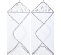 aden + anais™ Essentials Pack de 2 Capes de Bain à Capuche en éponge prélavée 100% Coton, Capuche en Mousseline 100% Coton, Très Pratique, Garçon et Fille, 76cm x 76cm, Imprimé Dumbo New Heights