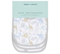 aden + anais™ essentials Pack de 3 bavoirs à boutons-pression pour bébé prélavés en mousseline 100% coton, Bavoir absorbant et ajustable, Garçon et Fille, 23cm x 34cm, Imprimé natural history