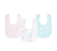 aden + anais™ essentials Pack de 3 bavoirs à boutons-pression pour bébé prélavés en mousseline 100% coton, Bavoir absorbant et ajustable, Garçon et Fille, 23cm x 34cm, Imprimé tropicalia