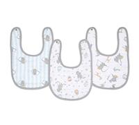 aden + anais essentials - Pack de 3 bavoirs à boutons-pression pour bébé prélavés en mousseline 100% coton - Bavoir absorbant - Ajustable - Garçon - Fille - Imprimé Dumbo New Heights - 23 cm x 34 cm
