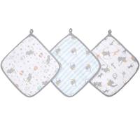 aden + anais essentials - Set de 3 débarbouillettes pour la toilette en mousseline 100% coton - Débarbouillette chic - Pratique - Douce - Garçon - Fille - Imprimé Dumbo New Heights - 30 cm x 30 cm