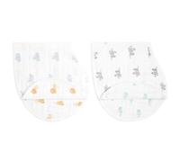 aden + anais Lot de 2 bavoirs d’épaule burpy bib® pour bébé prélavés en mousseline 100% coton Biologique, Certification GOTS, bavoirs absorbants, Garçon, Fille, 57cm x 28cm, 0-36 mois, Animal Kingdom