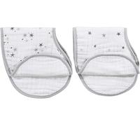 aden + anais - Lot de 2 bavoirs protection d'épaules Twinkle - Blanc et gris