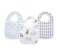 aden + anais Lot de 3 Bavoirs À Bouton-Pression En Mousseline de Coton, Bavoirs Coton Absorbants, Bavoirs d'épaule, Bébé Garçon, Bébé Fille, 23cm x 31cm, 0-36 Mois, Imprimé jungle