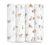 aden + anais™ Lot de 4 couvertures d'emmaillotage en Mousseline de Coton Essentials Disney+Friends