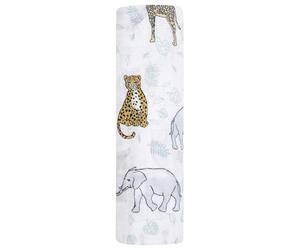aden + anais - Maxi-lange grand format prélavé en mousseline 100% coton - Imprimé Jungle Jungle - Tropical - 120 cm x 120 cm