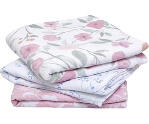 aden + anais Musy-langes prélavés en mousseline 100% coton, Lot de 3 Langes absorbants, Bébé Garçon, Bébé Fille, Pratiques, Très Doux, Respirants, 70x70cm, Imprimé ma fleur