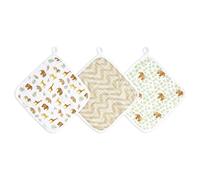 aden + anais Set de débarbouillettes, Super Doux 100% moussseline de Coton, 27.5x27.5cm, Lot de 3, Tanzania