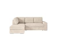 Canapé D'Angle Gauche Convertible Artemis 4 Places - Velours Côtelé Beige - L246 X P174 X H96 Cm