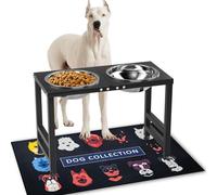 ADENGL Gamelle surélevée en métal pour chien de grande taille avec tapis anti-éclaboussures et gamelles pour animaux de compagnie de 2 000 ml, gamelles de nourriture et d'eau de 40,6 cm de haut pour