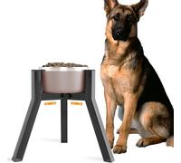 ADENGL Support de gamelle pour chiens de taille moyenne, largeur réglable, gamelles surélevées pour chiens de 17,8 à 27 cm de large, 28 cm de haut (bol non inclus)