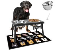 ADENGL Support de gamelle surélevée en métal pour chiens de grande et moyenne taille, gamelles surélevées plus solides avec tapis anti-déversement, gamelles de nourriture et d'eau pour animaux de