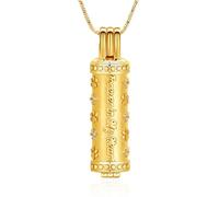 ADENLA Bijoux de crémation pour Animaux de Compagnie, Empreintes de Pattes, Cylindre, urne, Collier, Cendres, Bocal de Souvenirs, urne, Pendentif pour Un être Cher-doré