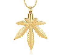 ADENLA Collier d’urne de crémation pour Cendres pour Femmes Mémorial Cendres Pendentif Souvenir Collier d’Un être Cher - Or