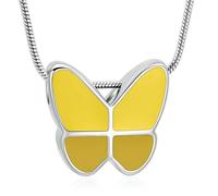 ADENLA Collier urne funéraire pour Cendres, Pendentif commémoratif Papillon, Jaune