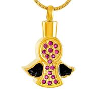 ADENLA Pendentif Ange, Bijoux de crémation, Souvenir de Cendres, Collier de fée, urne commémorative pour Animaux de Compagnie, médaillon, Bijoux Souvenirs pour Femmes - Or 1