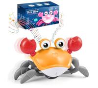 Adeokay Crabe Qui Marche Bebe Cadeau Enfant 1 2 Ans, Jouet Bebe 1 2 an Garcon Fille 1 2 Ans Jouets D'éveil Musicaux Jeu Jouet Bebe 3-6-12 Mois Idée Cadeau Bébé 1 an Anniversaire(Orange)