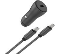 Adeqwat - Chargeur Allume Cigare 30w Usb-C + Cable Usb-C 1m Noir