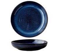ADERFETBI Assiette creuse ronde en céramique japonaise pour soupe, pâtes, salade familiale, fruits, grande assiette en porcelaine Vaisselle (M)