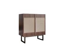 ADERFETBI Buffet en bois massif en rotin - Buffet moderne et simple - Armoire de rangement pour salle de bain - Armoire à vin - Armoire à vin (B)