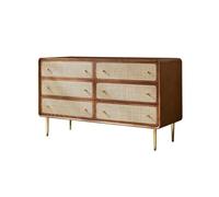 ADERFETBI Buffet moderne en rotin en bois, meuble de salle à manger avec tiroirs, meuble de rangement, meuble d'entrée