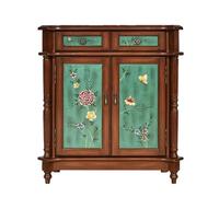 ADERFETBI Buffet Salle a Manger Armoire à Chaussures de Porche, Meuble Ancien Peint de Style Pastoral, tiroir de Rangement de Salon, Buffet Peint à la Main Bahut