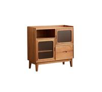 ADERFETBI Buffet Salle a Manger Armoire de Rangement en Bois de Cerisier Massif 100cm, Table à Thé Vintage pour Entrée Balcon Cuisine Salon Chambre Bahut