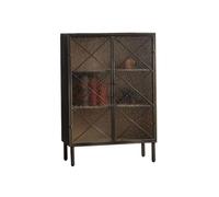 ADERFETBI Buffet Salle a Manger Armoire De Rangement Rétro Noire Haut De Gamme en Verre Ondulé Sensible À l'eau, Armoire Latérale Murale De Maison Bahut