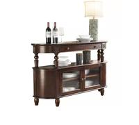 ADERFETBI Buffet Salle a Manger Armoire De Table De Hall D'entrée en Bois Massif Rétro, Buffet Semi-Circulaire De Maison, Armoire De Rangement De Vaisselle De Cuisine Bahut