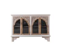 ADERFETBI Buffet Salle a Manger Buffet De Porte en Verre Sculpté Rétro en Détresse, Armoire D'entrée De Salon, Armoire De Rangement Simple for La Maison Bahut