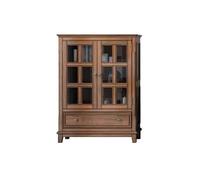ADERFETBI Buffet Salle a Manger Buffet de Salle à Manger en Bois Massif de Campagne Armoire à vin Salon Restaurant Verre Bois de frêne Rétro Simple Bahut