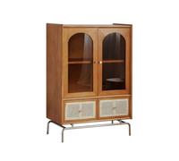 ADERFETBI Buffet Salle a Manger Buffet de Salle à Manger Nordique de Style Japonais, Armoire de Rangement Multicouche, vitrine, Chambre à Coucher, bibliothèque de Rangement en Verre Bahut