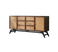 ADERFETBI Buffet Salle a Manger Buffet en Bois de Style Wabi-sabi Armoire de Rangement Simple Armoire d'entrée en rotin Bahut