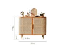 ADERFETBI Buffet Salle a Manger Buffet en Bois et rotin for Chambre à Coucher, Armoire de Rangement Moderne Contre Le Mur, Armoire Basse for séjour chez l'habitant Bahut(100x42.5cmx90cm)