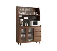 ADERFETBI Buffet Salle a Manger Buffet en Bois Massif, Armoire Murale Intégrée De Cuisine, Armoire De Rangement for Le Thé Domestique Bahut(M120CMX40CMX184CM)