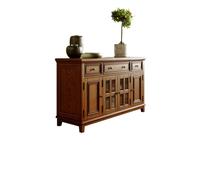 ADERFETBI Buffet Salle a Manger Buffet en Bois Massif Contre Le Mur Meuble de Rangement rétro Meuble à thé Meuble de Cuisine Placard Bahut
