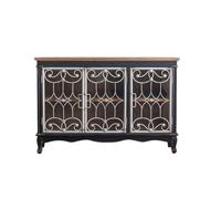 ADERFETBI Buffet Salle a Manger Buffet en Verre Rétro, Armoire De Rangement for Bols De Cuisine, Maison, Armoire À Chaussures D'entrée en Fer Bahut