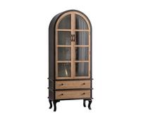 ADERFETBI Buffet Salle a Manger Buffet Mural rétro avec Porte en Verre arquée, Armoire de Rangement Simple à Double Porte, Armoire de Collection Bahut(B)