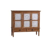 ADERFETBI Buffet Salle a Manger Buffet Nordique Rétro Sculpté Couleur Bois, Armoire De Lit Et Petit Déjeuner, Armoire De Rangement for Foyer, Armoire D'entrée Bahut(M:115CMX36CMX102CM)