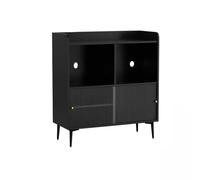 ADERFETBI Buffet Salle a Manger Buffet Nordique Simple Noir, Meuble De Rangement for Micro-Ondes, Salon, Armoire À Thé, Placard Mural Bahut