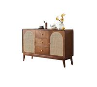 ADERFETBI Buffet Salle a Manger Buffet rétro en Bois for Salon, Meuble de Rangement Simple en rotin Bahut