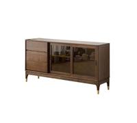 ADERFETBI Buffet Salle a Manger Buffet Rétro Simple en Noyer for Cuisine, Meuble De Rangement Mural en Bois Massif, Meuble D'entrée Bahut