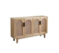 ADERFETBI Buffet Salle a Manger Buffet Simple en Rotin Et Bois Massif, Style Nordique, for La Maison, Le Salon, La Cuisine, Armoire De Rangement Bahut(L:150CMX35CMX90CM)