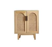 ADERFETBI Buffet Salle a Manger Buffet Simple en Rotin Et Bois Massif, Style Nordique, for La Maison, Le Salon, La Cuisine, Armoire De Rangement Bahut(S:80CMX35CMX90CM)