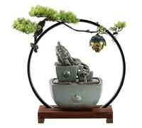 ADERFETBI Fontaine Eau Decoration Fontaine de Table l'eau Qui coule Fait Gagner l'argent circule Ornements Salon thé Entreprise Bureau Réception Zen Interieur