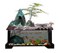 ADERFETBI Fontaine Eau Decoration Ornements d'eau for Aquarium, Circulation d'eau, étang à Poissons, rocaille, Paysage, humidificateur, Salon, décoration de Bureau créative Zen Interieur